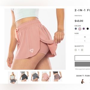 Keiki Kona 2-in-1 flowy athletic shorts, built in under shorts